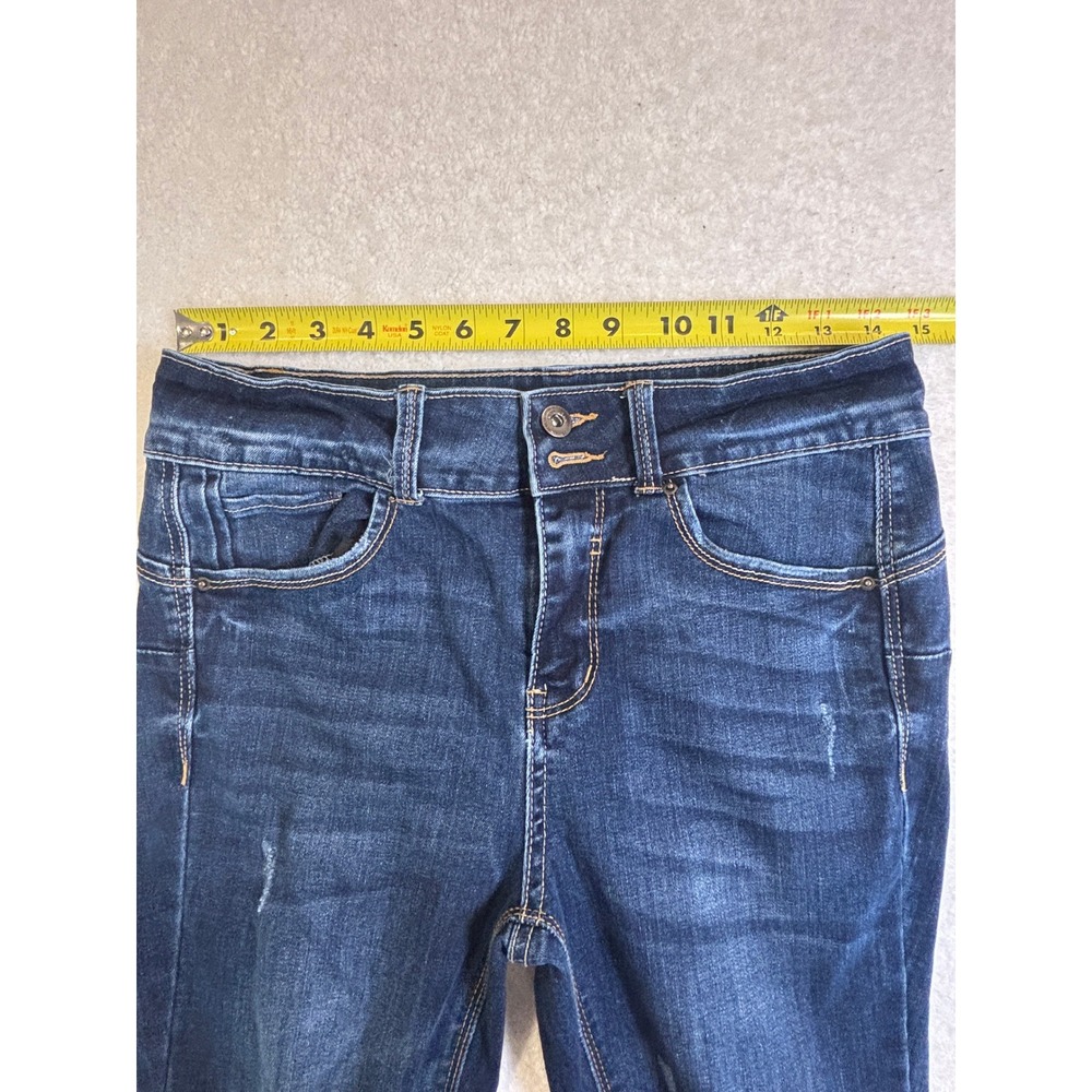 Wax Jean Butt I Love You Skinny Jeans Dark Wash Distressed Size 9/29 High Rise - Picture 5 of 6